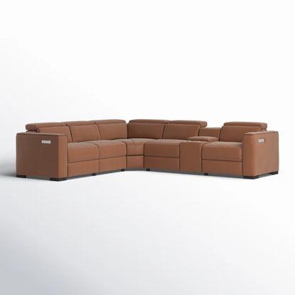 Graddy 6 - Piece Leather Power Reclining Sectional