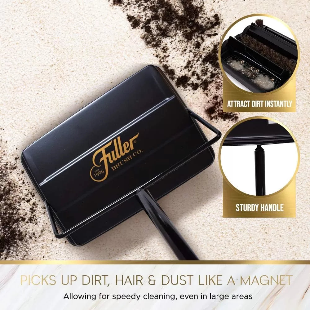 Fuller Brush 17027 Carpet & Floor Sweeper- Mini Stick Cleaner For Hardwood Surfaces, Wood Floors, Laminate, Tile- Small & Portable For The Home Or Office - Cleans Dust Pet Hair- Electrostatic & Silent