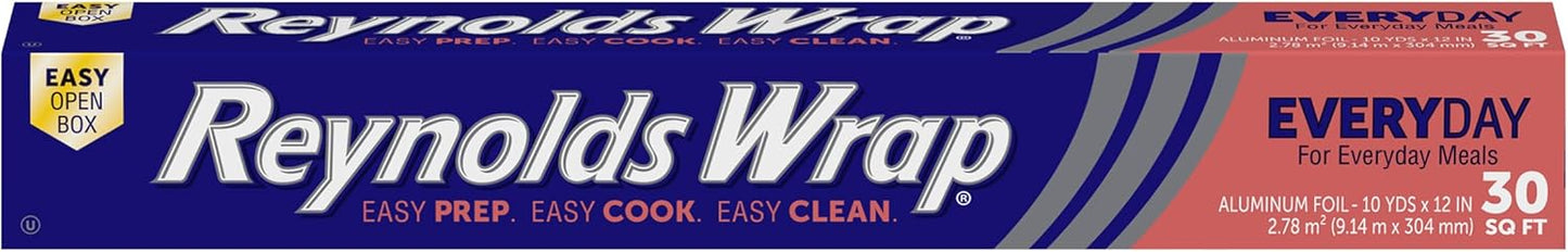 Reynolds Wrap Aluminum Foil Pack, Aluminum Foil Roll Double Pack, Easily Moldable Around Food for a Tight Seal, Great for Covering Dishes and Storing Leftovers, 2 Pack, 175 Sq. Ft. Rolls