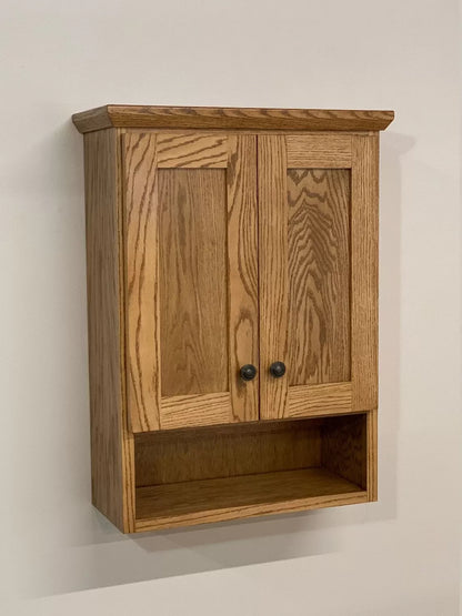 Over the Toilet Oak Bathroom Vanity/Medicine Cabinet Shaker Style in Oak Wood by Ideas to Home