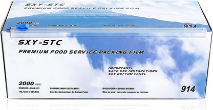 Plastic Food Wrap Thick Enough for daily use Stronger for Comercial Use Durable With Slide Cutter 12"wide 2000 Feet long Home and Commercial Use Food Service