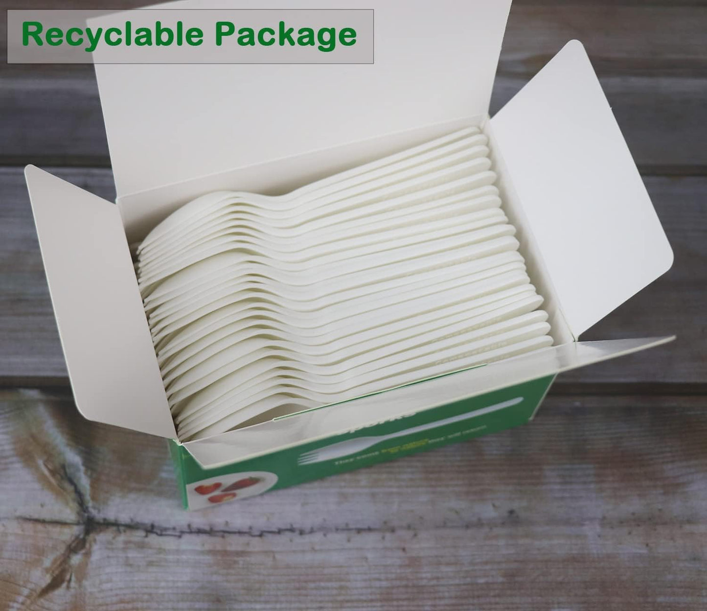 GreenWorks Compostable CPLA Sporks,100 Count 5.5" Disposable Cutlery Spork (Spoon Fork)