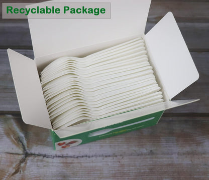 GreenWorks Compostable CPLA Sporks,100 Count 5.5" Disposable Cutlery Spork (Spoon Fork)
