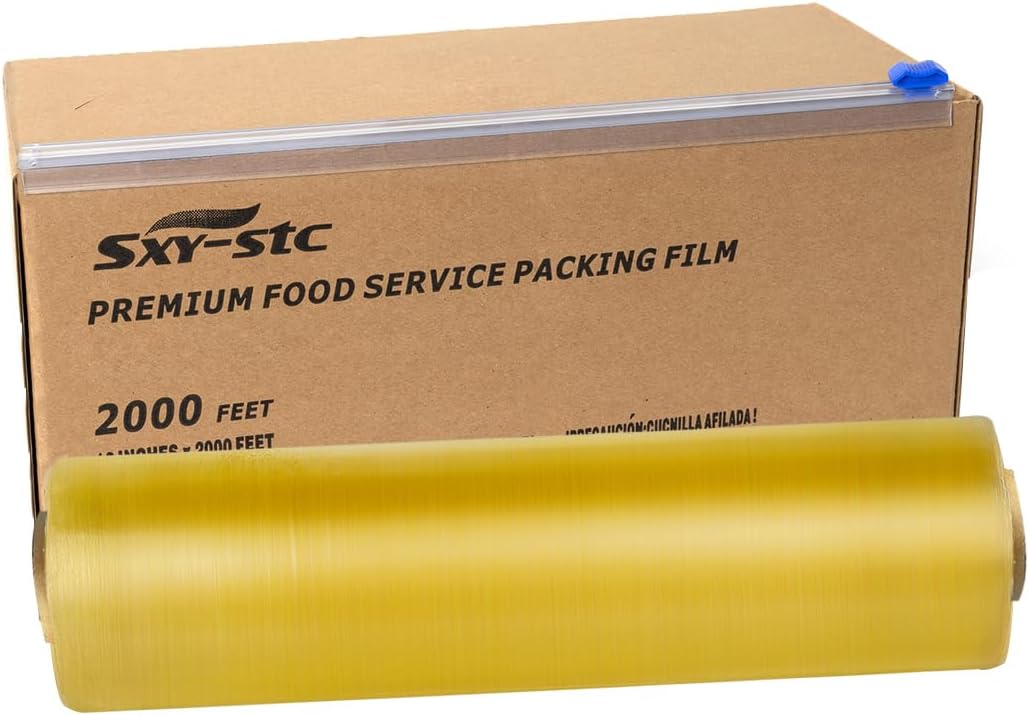Plastic Food Wrap Thick Enough for daily use Stronger for Comercial Use Durable With Slide Cutter 12"wide 2000 Feet long Home and Commercial Use Food Service