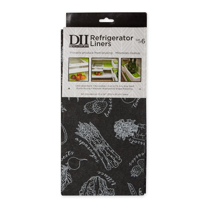 DII Nautical Blue Market Print Fridge Liner (Set of 6)