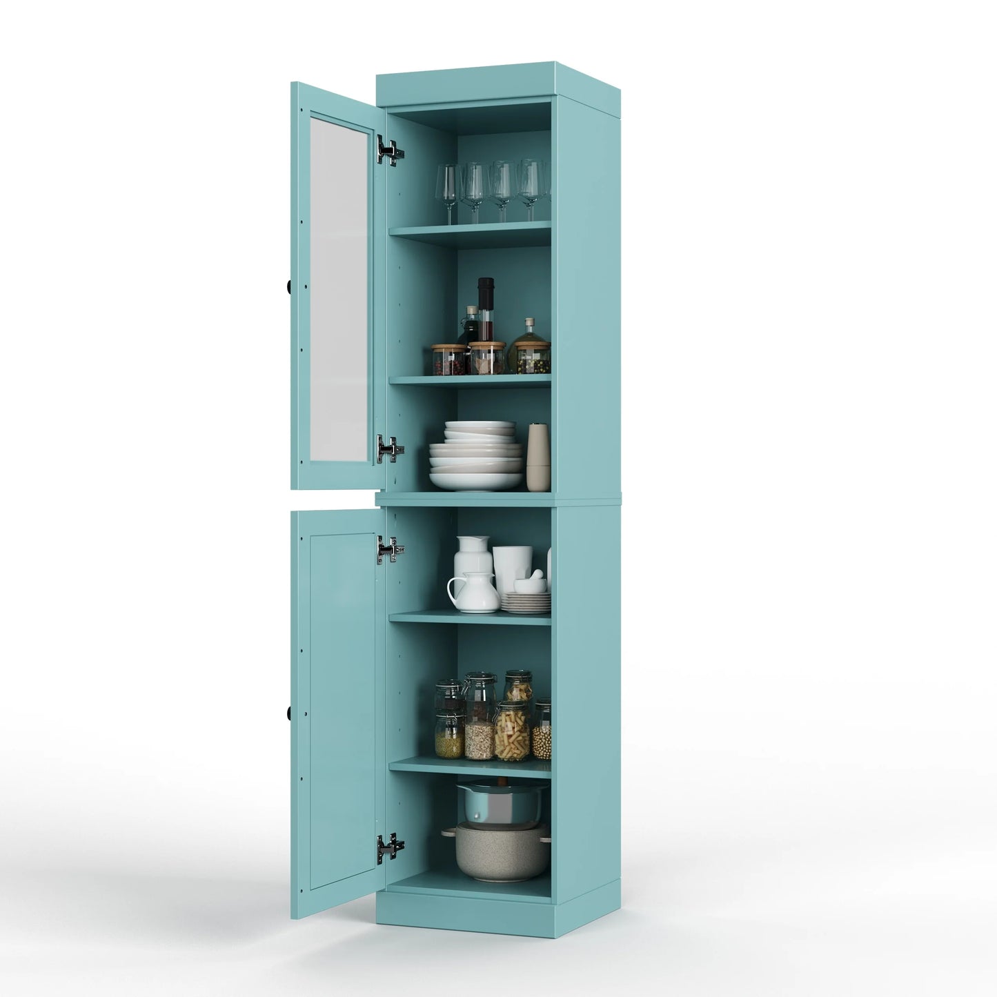 100% Solid Wood 16.5" Kitchen Pantry Cabinet with Doors by Palace Imports