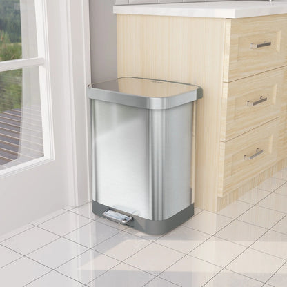 Glad All Stainless Steel Step-on Kitchen Trash Can