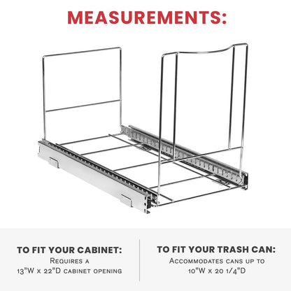 Pull Out Trash Can Under Cabinet- Trash Can Not Included, Heavy Duty