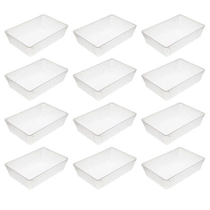 12-Pack Plastic Storage Baskets for Office Drawer, Classroom Desk
