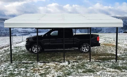 20′ x 20′, Eggshell Carports,Carport with Galvanized Steel Roof Panels