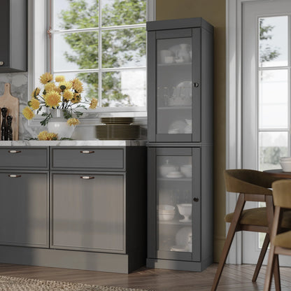 100% Solid Wood 16.5" Kitchen Pantry Cabinet with Doors by Palace Imports