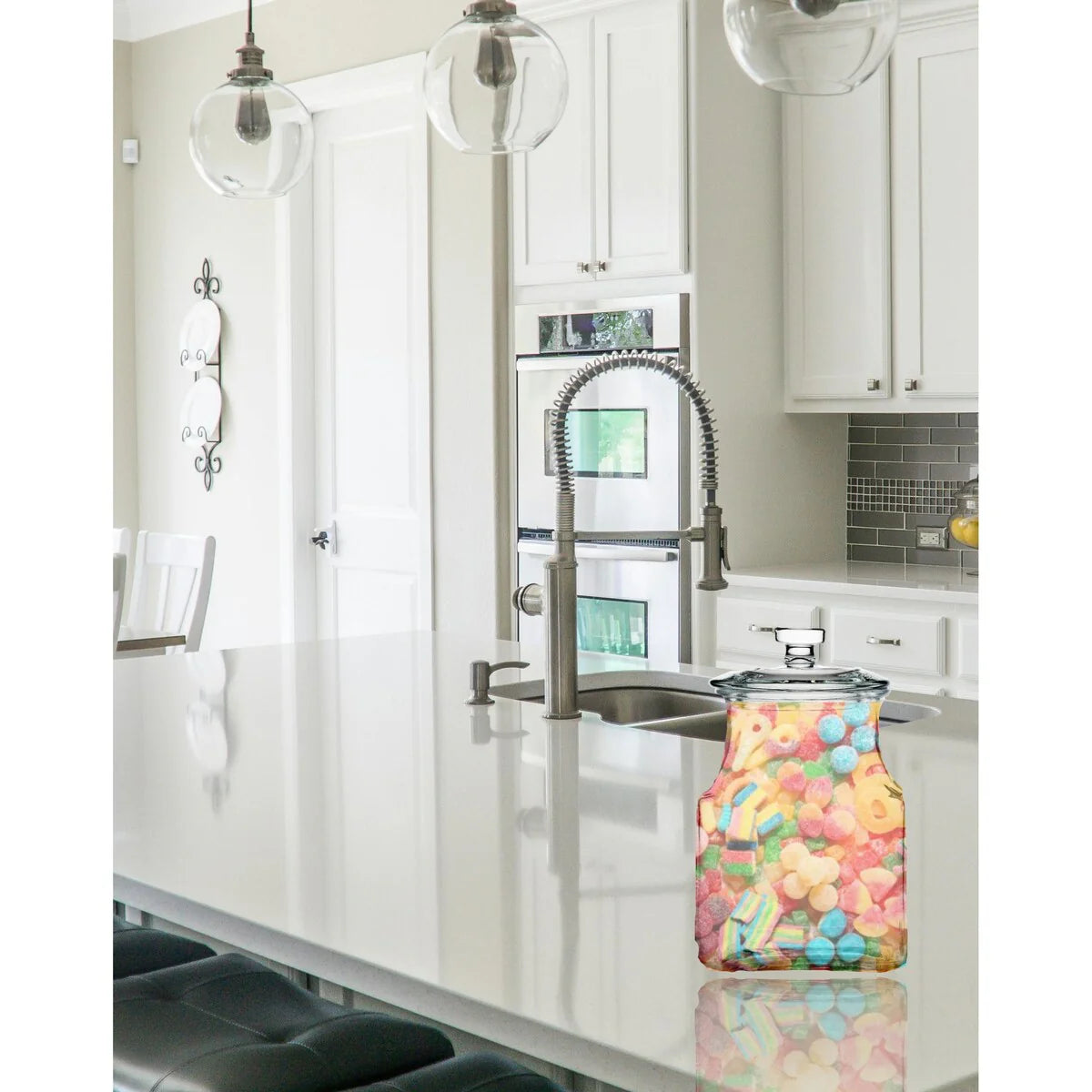 Amici Home Carlisle Glass Canister Square Jar Food Safe