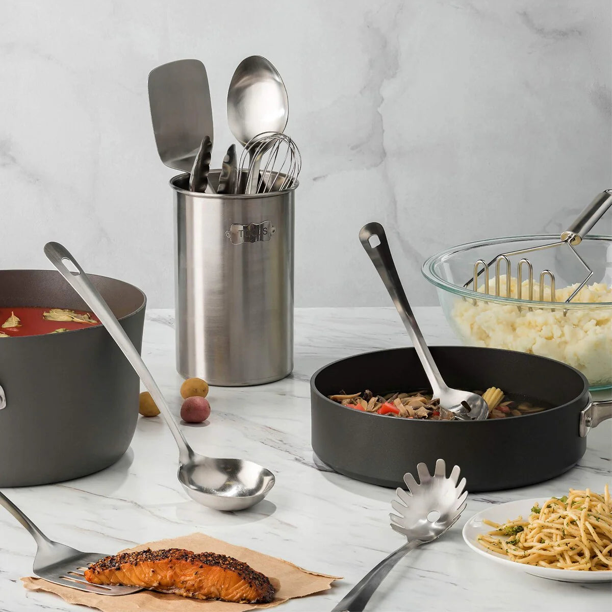 Stainless-Steel Kitchen Utensil Set - 10 Piece Set