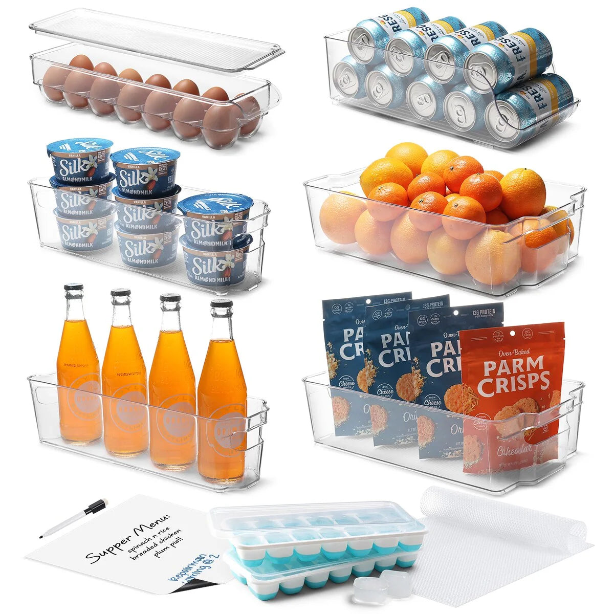 StorageBud Stackable Fridge Organizer Bins