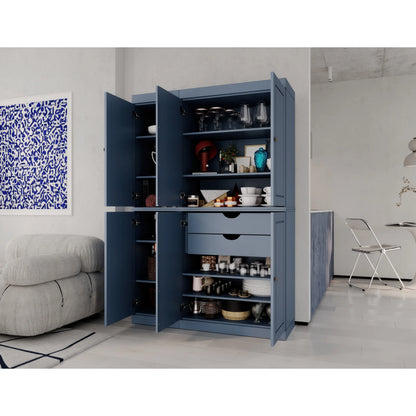 Palace Imports 100% Solid Wood China Pantry with Glass or Solid Wood Doors and 2-Drawers - 48.5" x 71.5"