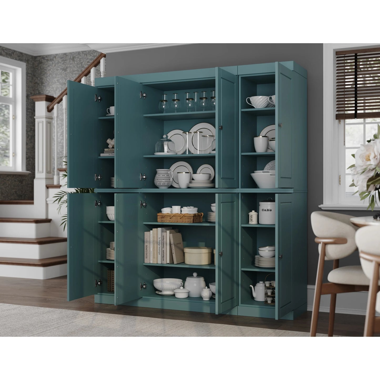 100% Solid Wood 65" Kitchen China Pantry Buffet by Palace Imports - 65" x 71.5"