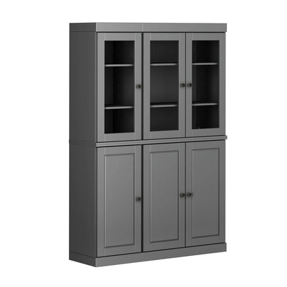 Palace Imports 100% Solid Wood 48.5" China Pantry Cabinet with Solid or Clear Glass Doors and Adjustable Shelves - 48.5" x 71.5"