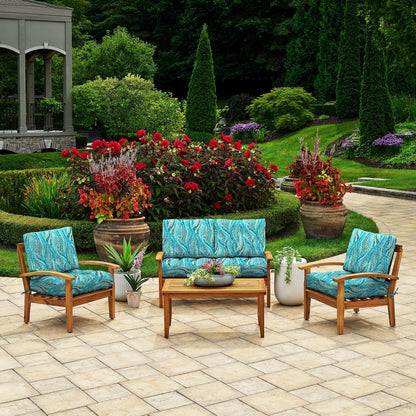 ARDEN Outdoor Plush Modern Tufted Blowfill Deep Seat Set, 24 x 24