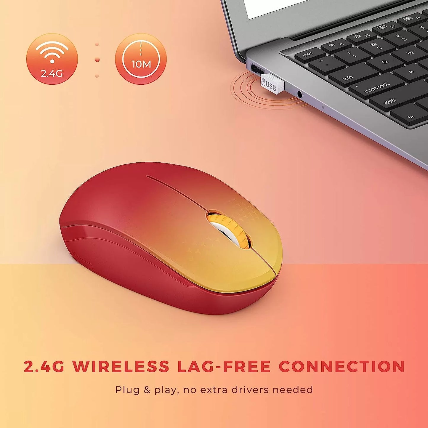 seenda Wireless Mouse, 2.4G Noiseless Mouse with USB Receiver - Portable Computer Mice for PC, Tablet, Laptop with Windows System - Mint Green