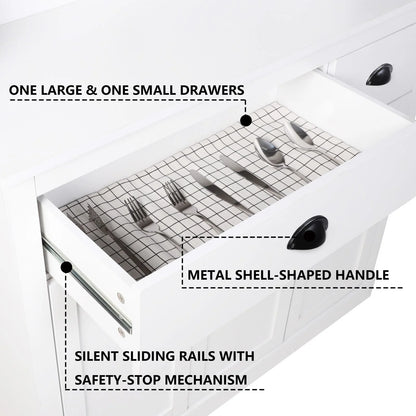 VEIKOUS Pantry Kitchen Cabinet Storage with Microwave Stand and 3 Adjustable Shelves