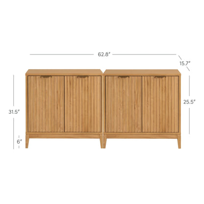Jasper Modern Sideboard, Kitchen Storage Cabinet with Fluted Doors