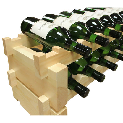 18 Bottle, 2 x 9 Bottle Modular Wine Rack, Natural