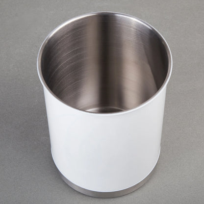 Creative Home Heavy Gauge Stainless Steel Large Tool Crock Utensil Holder Flatware Organizer, White Color