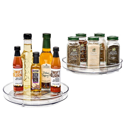 Sorbus Clear Lazy Susan Organizer Versatile Kitchen and Cabinet Organizer Turntable for Pantry Fridge and Bathroom Storage