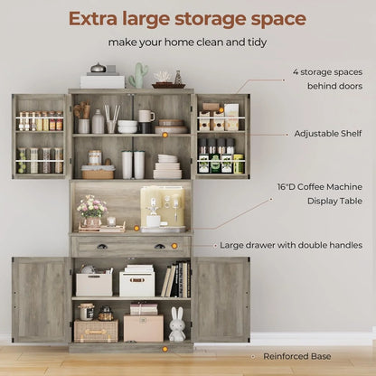 Farmhouse Kitchen Storage Cabinet Pantry Cabinet Home Bar