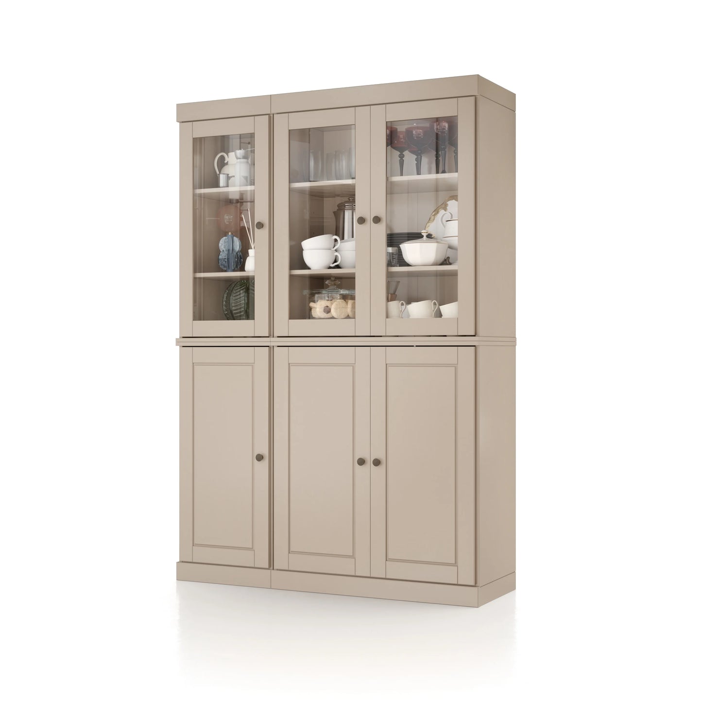 Palace Imports 100% Solid Wood 48.5" China Pantry Cabinet with Solid or Clear Glass Doors and Adjustable Shelves - 48.5" x 71.5"