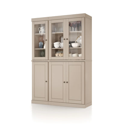 Palace Imports 100% Solid Wood 48.5" China Pantry Cabinet with Solid or Clear Glass Doors and Adjustable Shelves - 48.5" x 71.5"