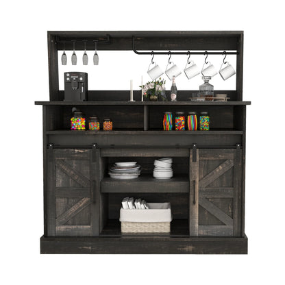Moasis Farmhouse Coffee Bar Cabinet - 15.1"D x 47.2"W x 51.5"H