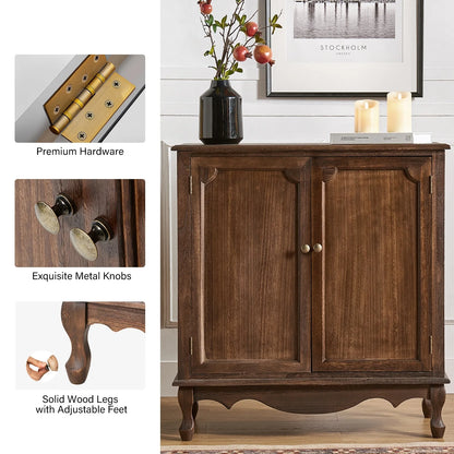 Pallantium 34"Tall-2 Door Farmhouse Style Accent Cabinet by HULALA HOME