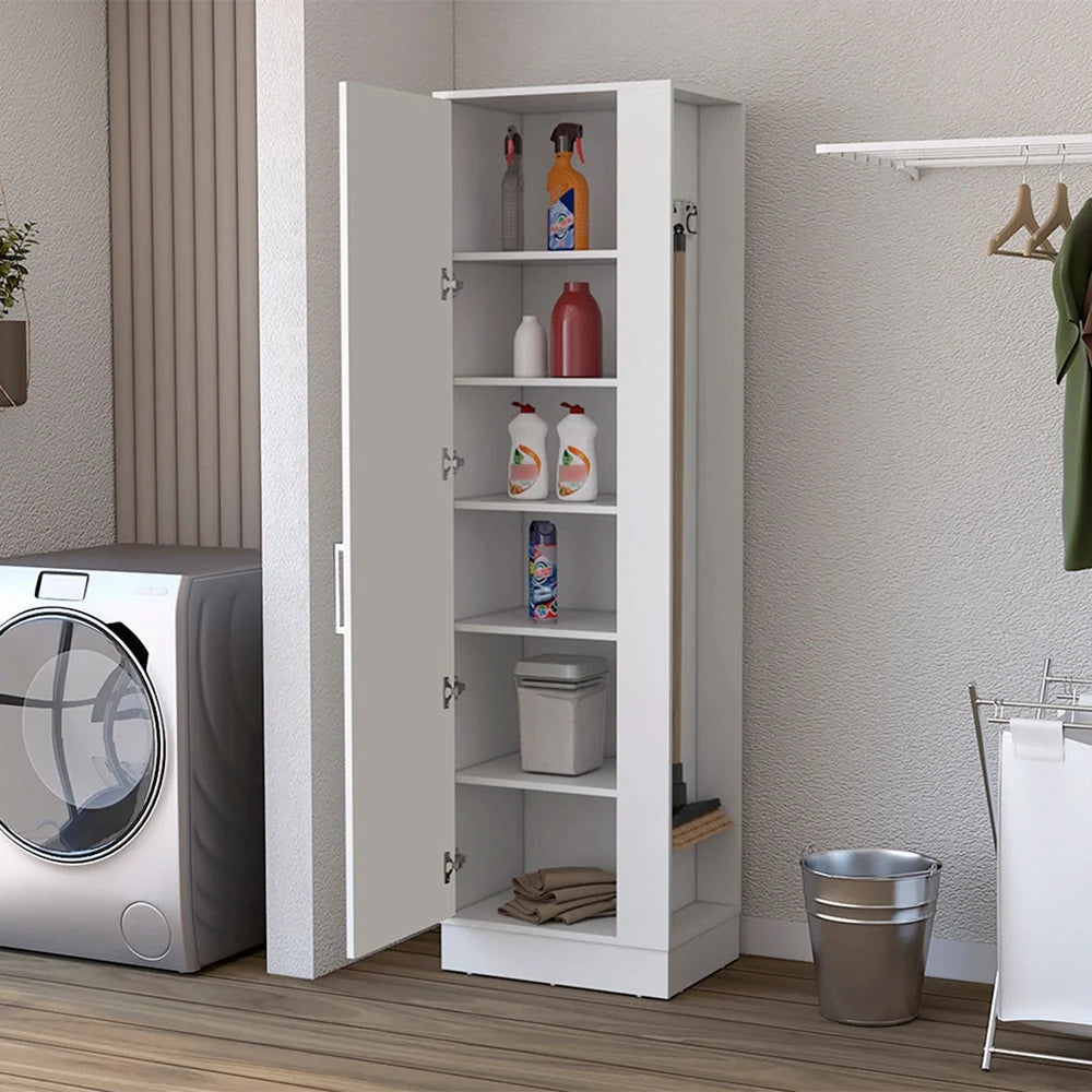Lilo 72" Tall 6-Shelf Storage Cabinet Broom Closet - N/A