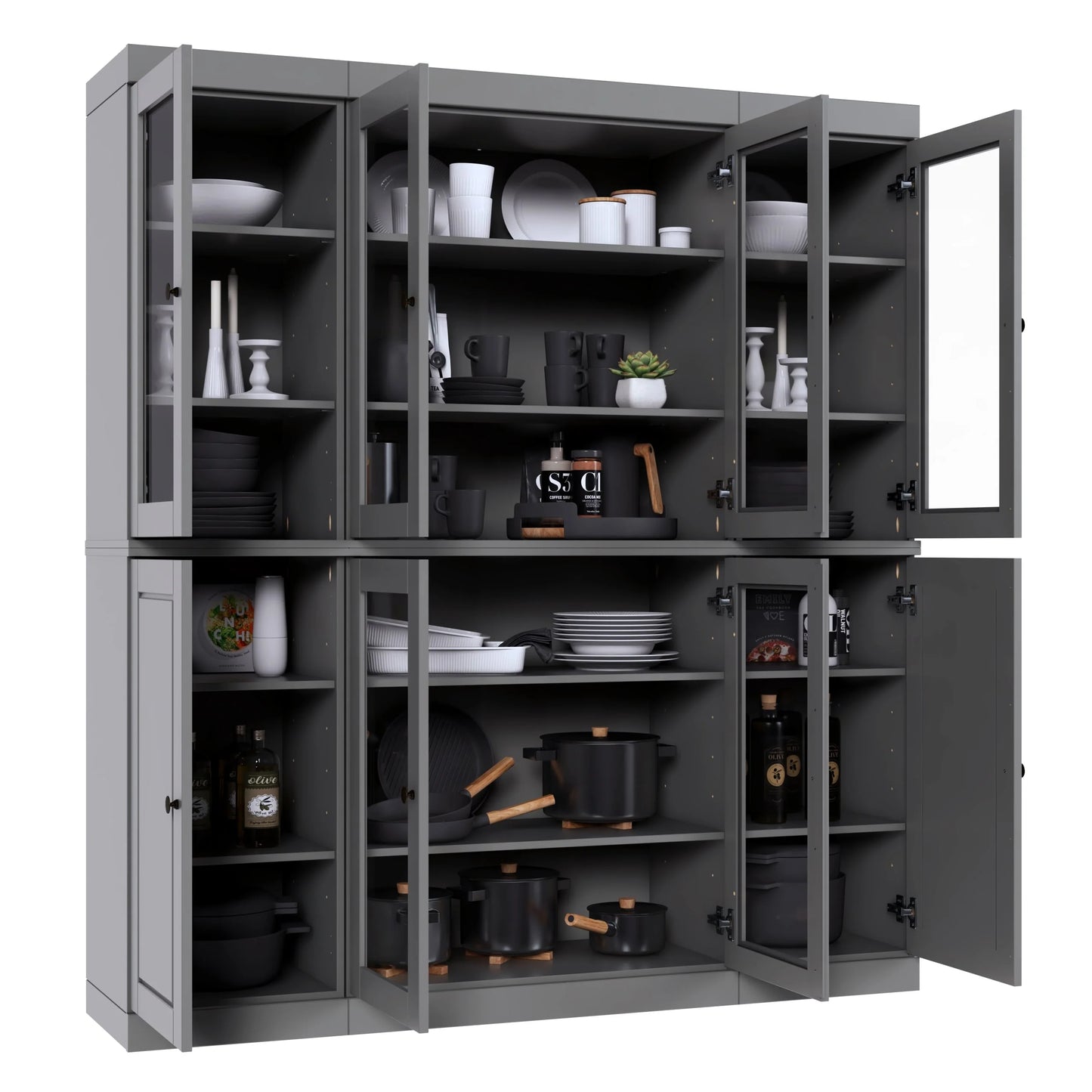 100% Solid Wood 65" Kitchen China Pantry Buffet by Palace Imports - 65" x 71.5"