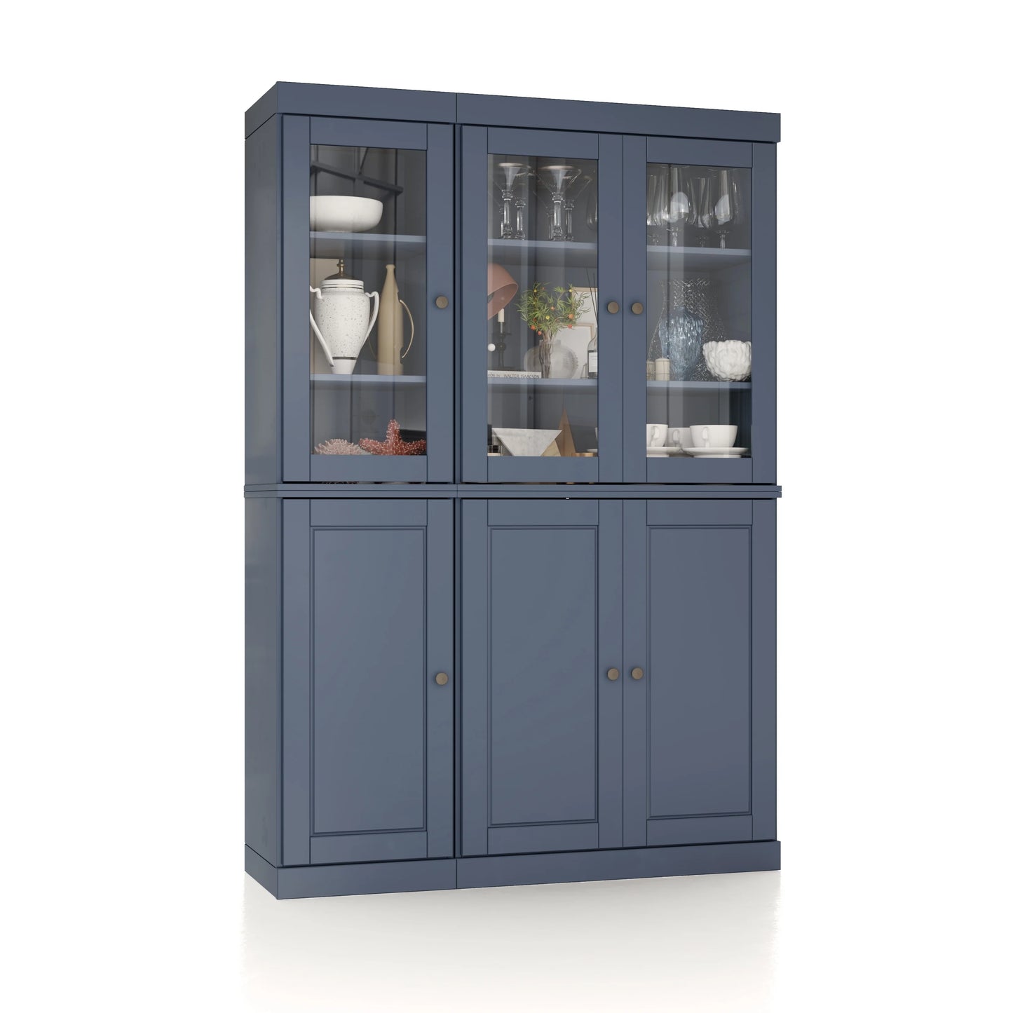 Palace Imports 100% Solid Wood 48.5" China Pantry Cabinet with Solid or Clear Glass Doors and Adjustable Shelves - 48.5" x 71.5"