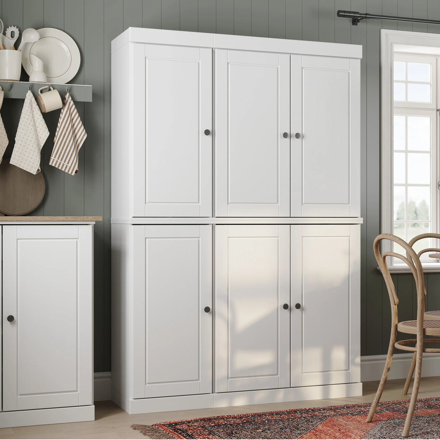 Palace Imports 100% Solid Wood 48.5" China Pantry Cabinet with Solid or Clear Glass Doors and Adjustable Shelves - 48.5" x 71.5"