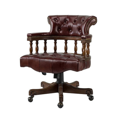 Genuine Leather Chesterfield Captains Wood Executive Office Chair