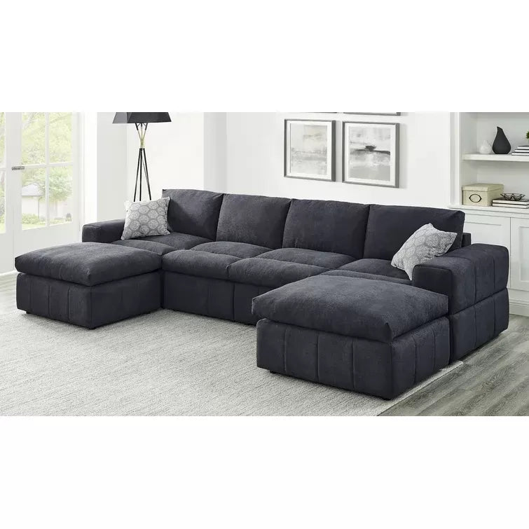 Anchoretta 134" Wide Reversible Modular Sectional with Ottoman