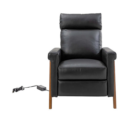 Bona Genuine Leather Power Recliner with Solid Wood Frame