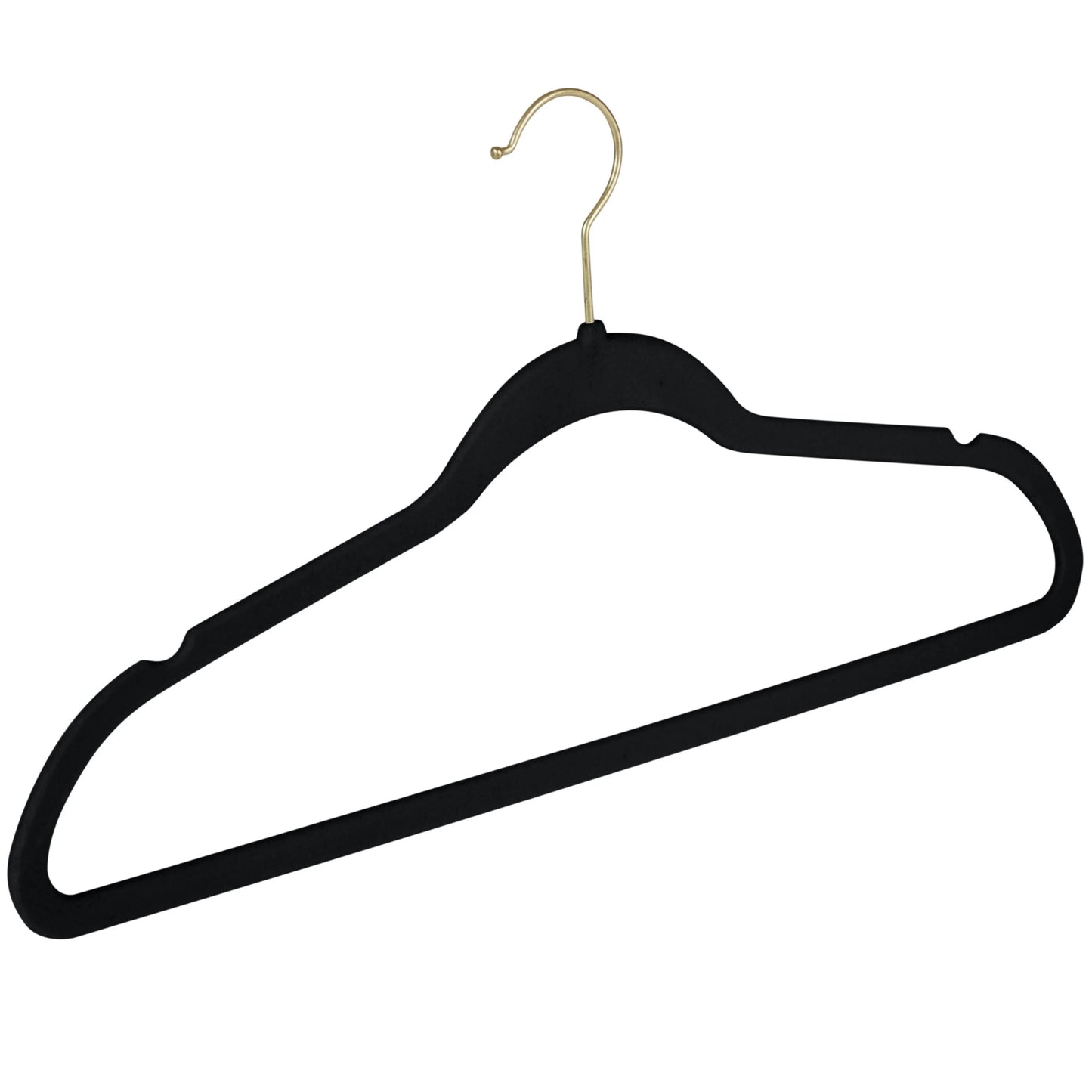 Simplify 25 Pack Slim Velvet Gold Hook Hangers - 17.7" x 9"