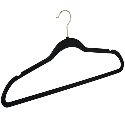 Simplify 25 Pack Slim Velvet Gold Hook Hangers - 17.7" x 9"