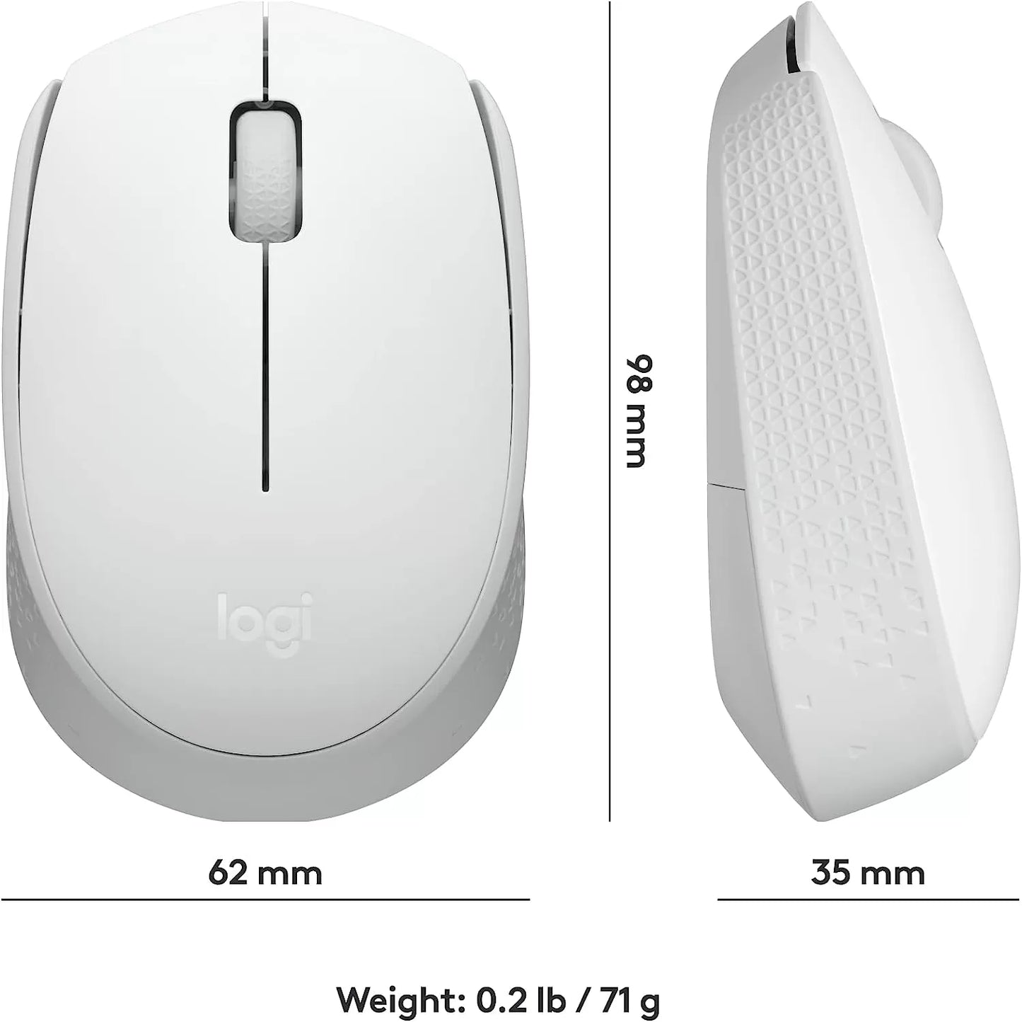 Logitech M170 Wireless Mouse for PC, Mac, Laptop, 2.4 GHz with USB Mini Receiver, Optical Tracking, 12-Months Battery Life, Ambidextrous - Blue Grey
