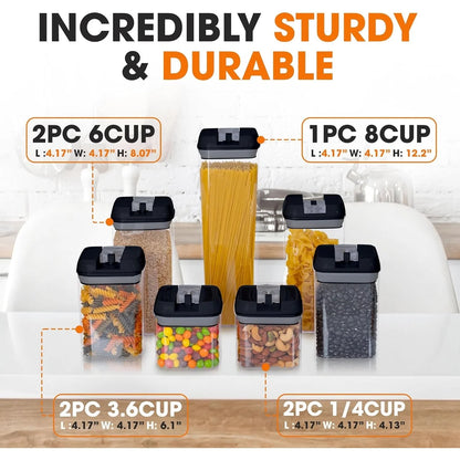 Cheer Collection 7-piece Stackable Airtight Food Storage Container Set