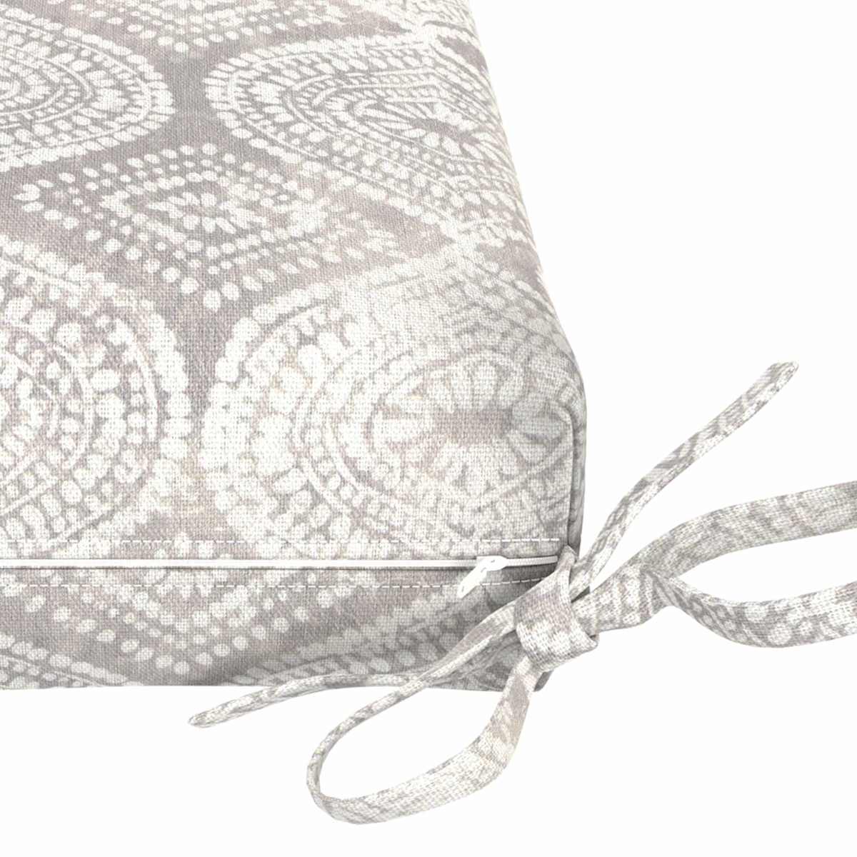 Grey Patna Geo Outdoor Square Seat Cushion