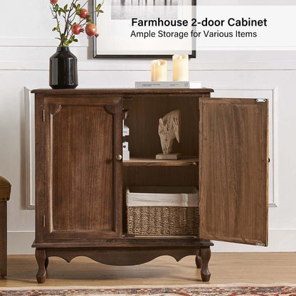 Pallantium 34"Tall-2 Door Farmhouse Style Accent Cabinet by HULALA HOME