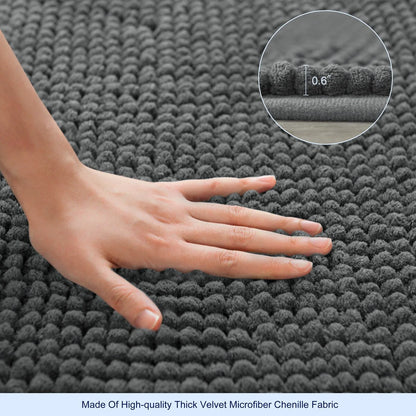 Subrtex Luxury Chenille Bath Rugs Soft Bathroom Mats
