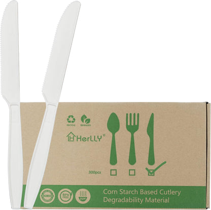 Compostable Fork,100 Biodegradable Silverware for Party,Large Disposable Utensils Eco Friendly Durable and Heat Resistant,Alternative to Plastic Fork