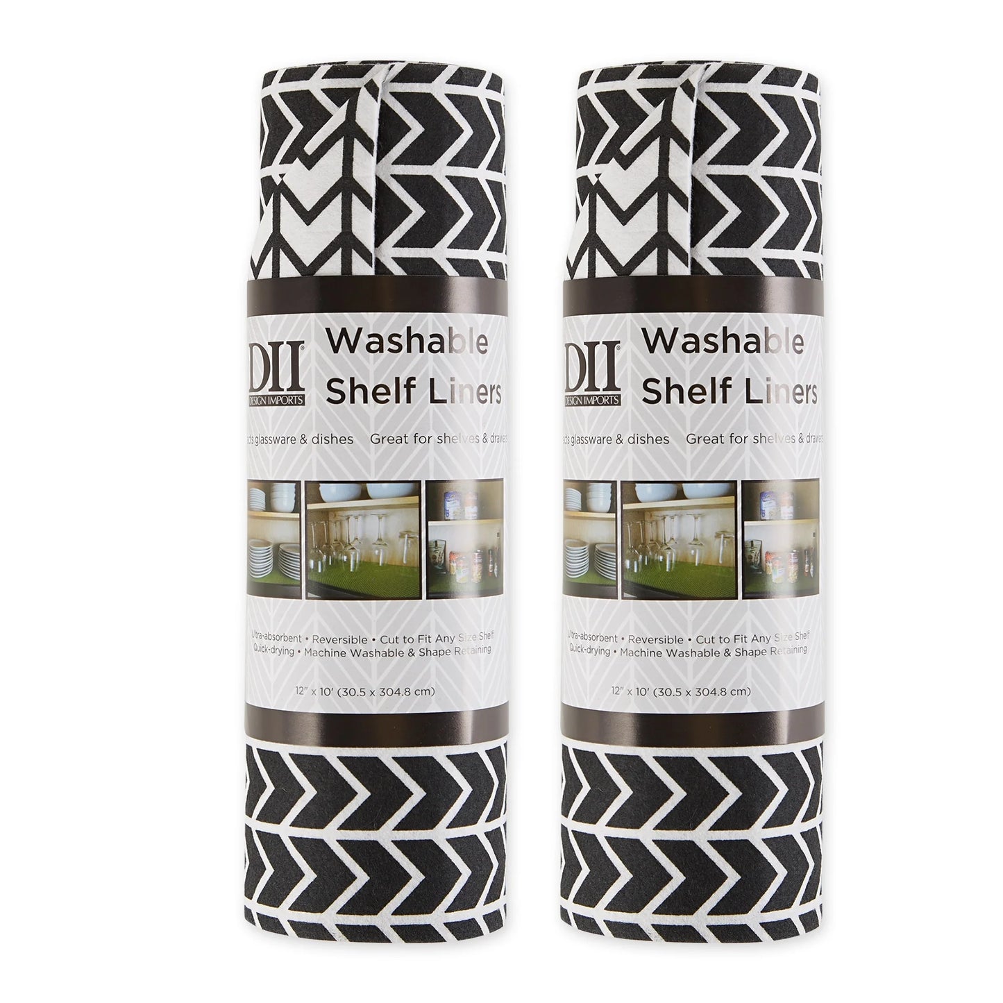 DII Grey Lattice Shelf Liner (Set of 2)