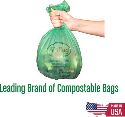 BioBag, 2.6 Gallon Compostable Food Scrap Bags, 100 Count Kitchen Counter Compost Bin Liners, BPI Certified, ASTM D6400, Made in USA